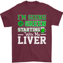 Going Green Funny St Patricks Day Beer Alcohol Mens T-Shirt 100% Cotton Maroon