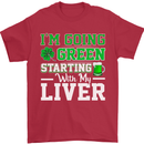 Going Green Funny St Patricks Day Beer Alcohol Mens T-Shirt 100% Cotton Red