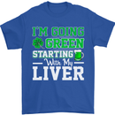 Going Green Funny St Patricks Day Beer Alcohol Mens T-Shirt 100% Cotton Royal Blue