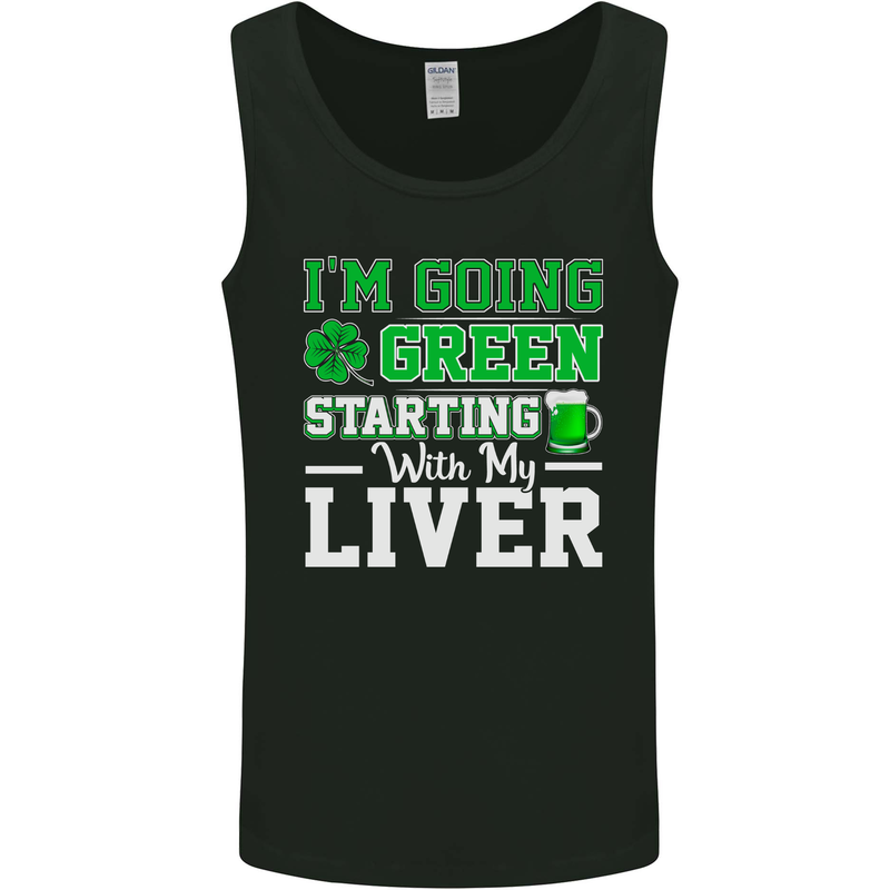 Going Green Funny St Patricks Day Beer Alcohol Mens Vest Tank Top Black