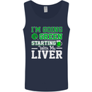 Going Green Funny St Patricks Day Beer Alcohol Mens Vest Tank Top Navy Blue