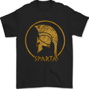 Gold Sparta Helmet Gym Bodybuilding Training Mens T-Shirt 100% Cotton Black