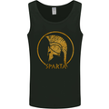 Gold Sparta Helmet Gym Bodybuilding Training Mens Vest Tank Top Black