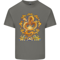 Gold and Blue Dragon Kids T-Shirt Childrens Charcoal