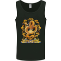 Gold and Blue Dragon Mens Vest Tank Top Black
