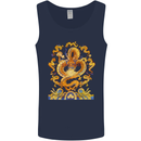 Gold and Blue Dragon Mens Vest Tank Top Navy Blue