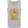 Gold and Blue Dragon Mens Vest Tank Top Sports Grey
