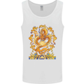 Gold and Blue Dragon Mens Vest Tank Top White