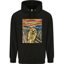 Golden Labrador Scream Portrait Mens 80% Cotton Hoodie Black