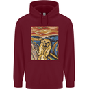 Golden Labrador Scream Portrait Mens 80% Cotton Hoodie Maroon