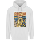 Golden Labrador Scream Portrait Mens 80% Cotton Hoodie White
