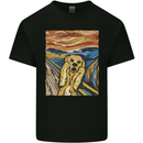 Golden Labrador Scream Portrait Mens Cotton T-Shirt Tee Top Black