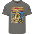 Golden Labrador Scream Portrait Mens Cotton T-Shirt Tee Top Charcoal