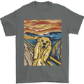 Golden Labrador Scream Portrait Mens T-Shirt 100% Cotton Charcoal