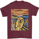Golden Labrador Scream Portrait Mens T-Shirt 100% Cotton Maroon