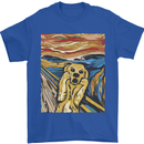 Golden Labrador Scream Portrait Mens T-Shirt 100% Cotton Royal Blue
