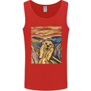 Golden Labrador Scream Portrait Mens Vest Tank Top Red