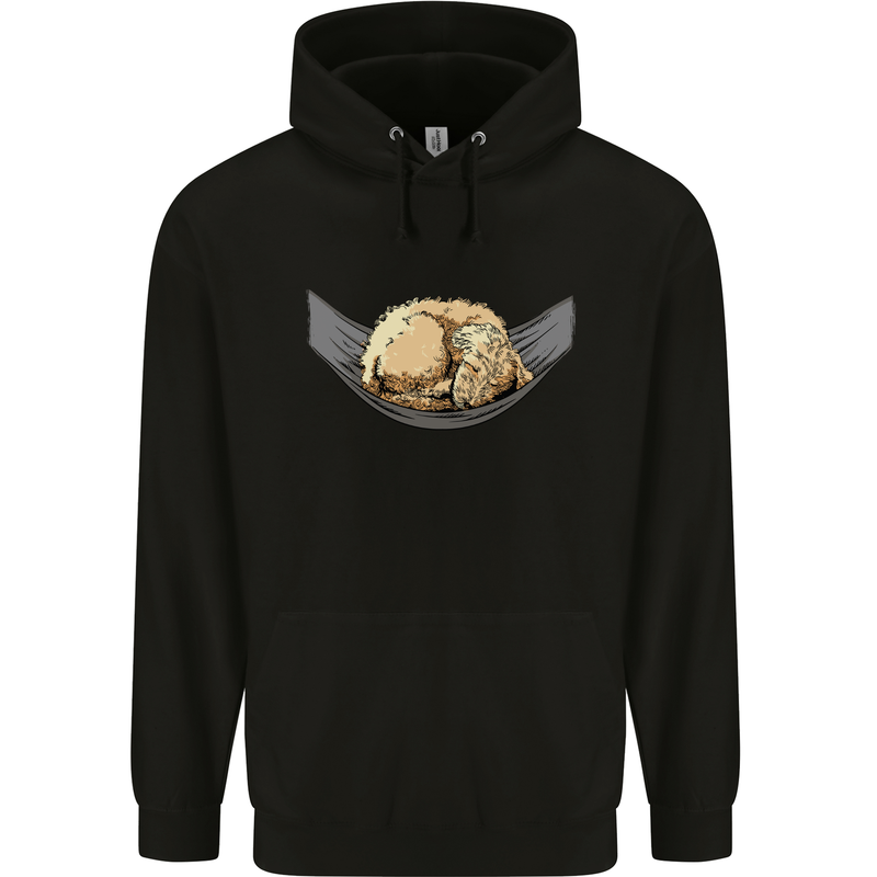 Goldendoodle on a Hammock Dog Mens 80% Cotton Hoodie Black