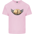 Goldendoodle on a Hammock Dog Mens Cotton T-Shirt Tee Top Light Pink