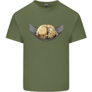 Goldendoodle on a Hammock Dog Mens Cotton T-Shirt Tee Top Military Green