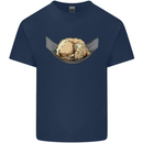 Goldendoodle on a Hammock Dog Mens Cotton T-Shirt Tee Top Navy Blue