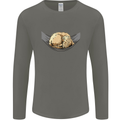 Goldendoodle on a Hammock Dog Mens Long Sleeve T-Shirt Charcoal