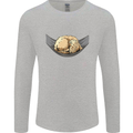 Goldendoodle on a Hammock Dog Mens Long Sleeve T-Shirt Sports Grey