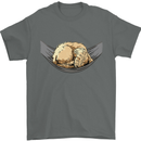 Goldendoodle on a Hammock Dog Mens T-Shirt 100% Cotton Charcoal