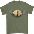 Goldendoodle on a Hammock Dog Mens T-Shirt 100% Cotton Military Green