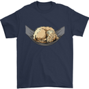 Goldendoodle on a Hammock Dog Mens T-Shirt 100% Cotton Navy Blue