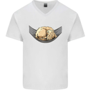 Goldendoodle on a Hammock Dog Mens V-Neck Cotton T-Shirt White