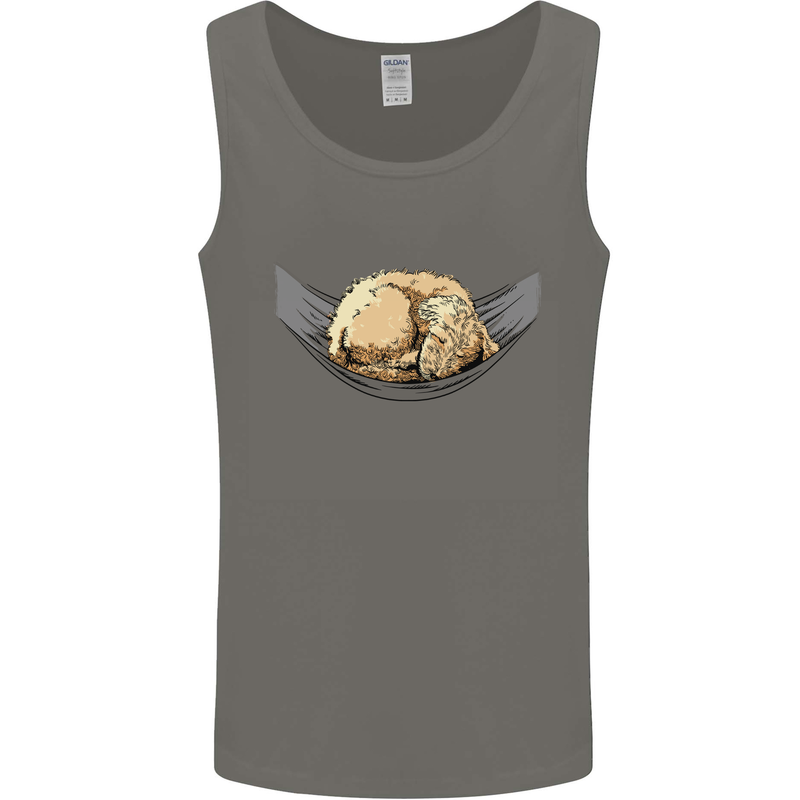 Goldendoodle on a Hammock Dog Mens Vest Tank Top Charcoal