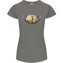 Goldendoodle on a Hammock Dog Womens Petite Cut T-Shirt Charcoal