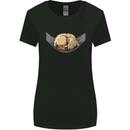 Goldendoodle on a Hammock Dog Womens Wider Cut T-Shirt Black