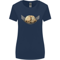 Goldendoodle on a Hammock Dog Womens Wider Cut T-Shirt Navy Blue