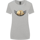 Goldendoodle on a Hammock Dog Womens Wider Cut T-Shirt Sports Grey