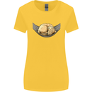 Goldendoodle on a Hammock Dog Womens Wider Cut T-Shirt Yellow
