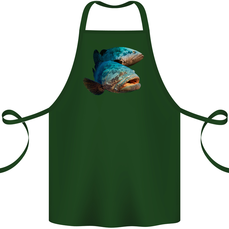Goliath Fish Fishing Fisherman Cotton Apron 100% Organic Forest Green