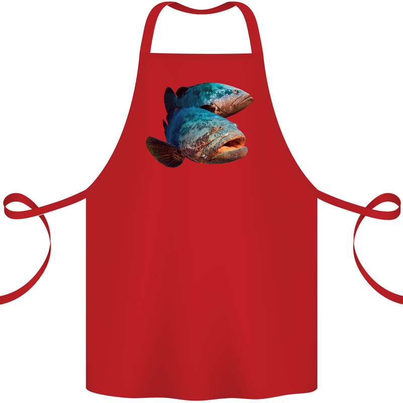 Goliath Fish Fishing Fisherman Cotton Apron 100% Organic Red