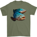 Goliath Fish Fishing Fisherman Mens T-Shirt 100% Cotton Military Green