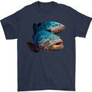 Goliath Fish Fishing Fisherman Mens T-Shirt 100% Cotton Navy Blue
