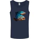 Goliath Fish Fishing Fisherman Mens Vest Tank Top Navy Blue