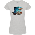 Goliath Fish Fishing Fisherman Womens Petite Cut T-Shirt Sports Grey