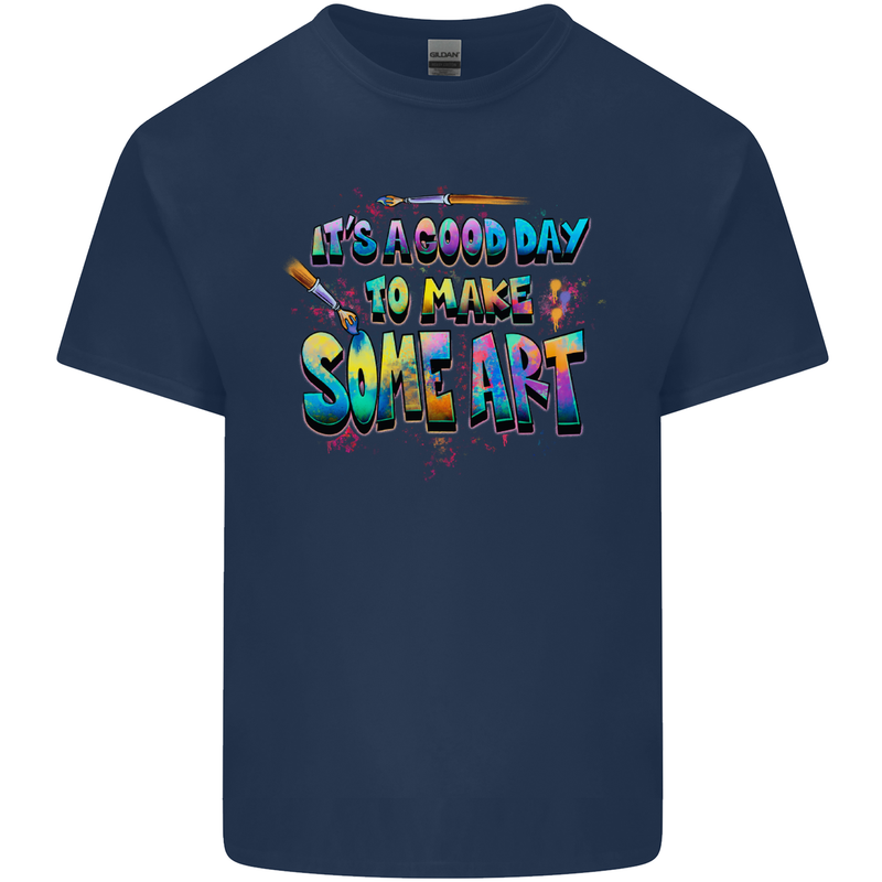 Good Day to Make Some Art Artist Kids T-Shirt Childrens Navy Blue
