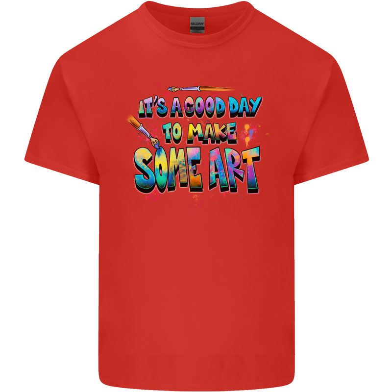 Good Day to Make Some Art Artist Kids T-Shirt Childrens Red