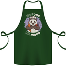 Good Food Good Mood Funny Panda Chef BBQ Cotton Apron 100% Organic Forest Green