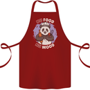 Good Food Good Mood Funny Panda Chef BBQ Cotton Apron 100% Organic Maroon