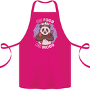 Good Food Good Mood Funny Panda Chef BBQ Cotton Apron 100% Organic Pink