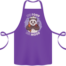 Good Food Good Mood Funny Panda Chef BBQ Cotton Apron 100% Organic Purple