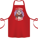 Good Food Good Mood Funny Panda Chef BBQ Cotton Apron 100% Organic Red